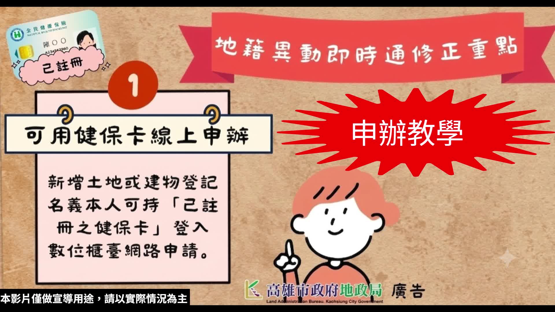 健保卡申辦地籍異動即時通